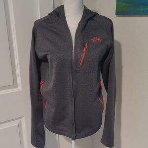 The North Face Charcoal and Coral Full-Zip Jacket With Hood